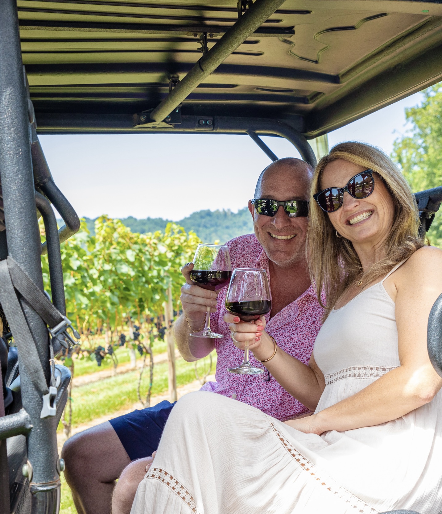 mobile, golf cart, wine tour