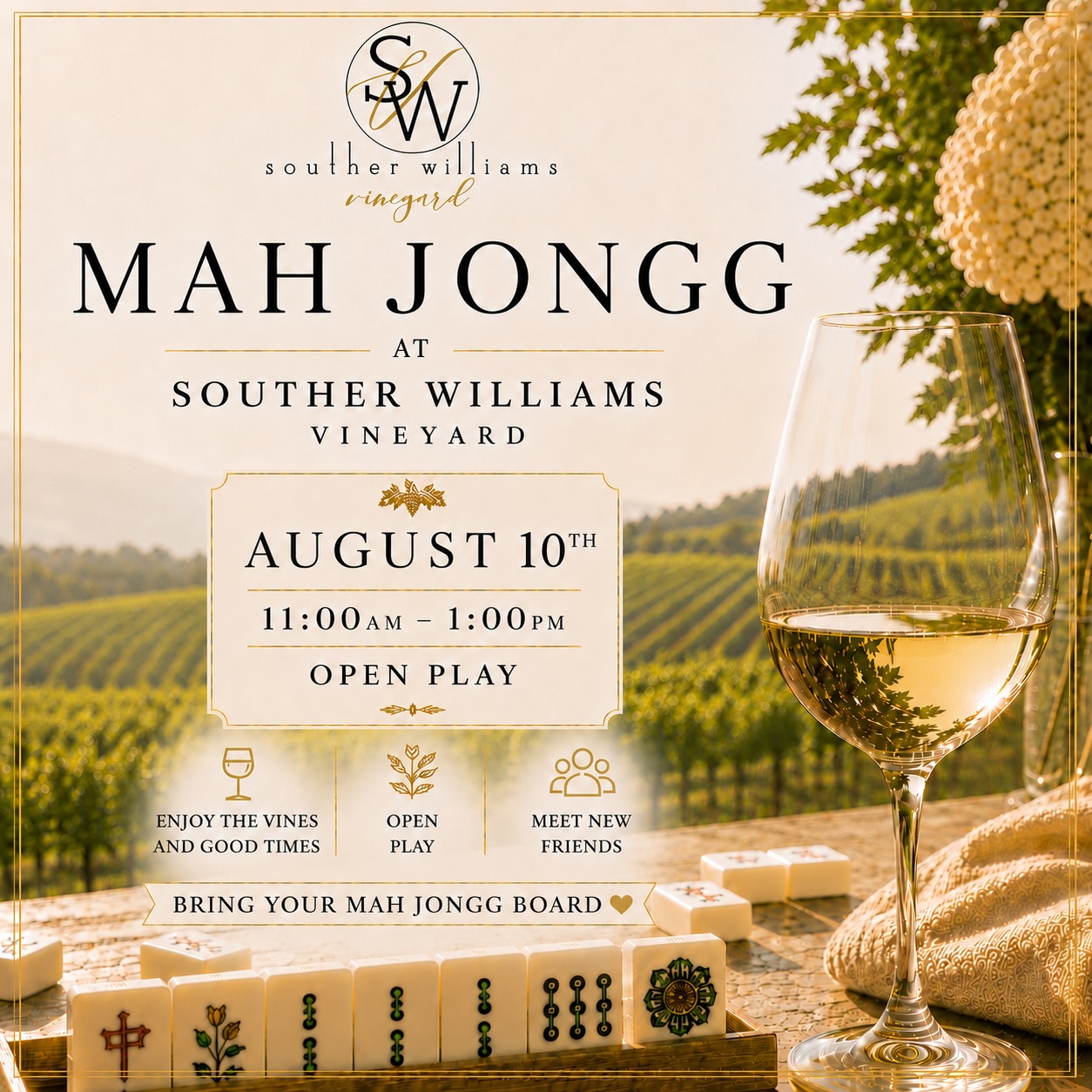 Mah Jongg Monday at Souther Williams Vineyard